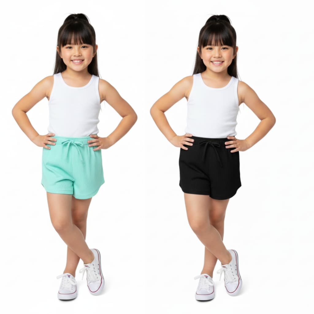 Kit Com 2 Shorts Infantis Canelado Com Elástico