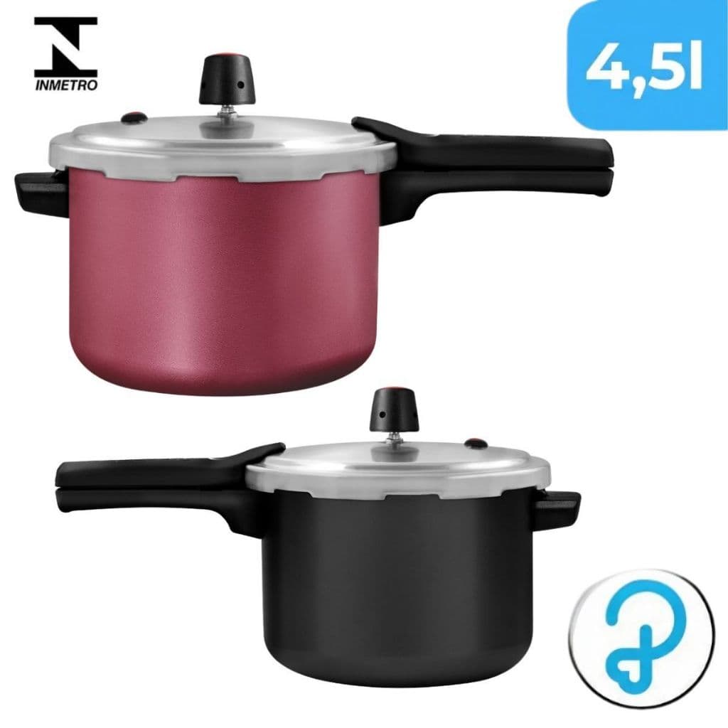 Panela de Pressão 4,5L Panelux Magnific Aluminio Fechamento Externo Antiaderente (Selo "A" INMETRO)