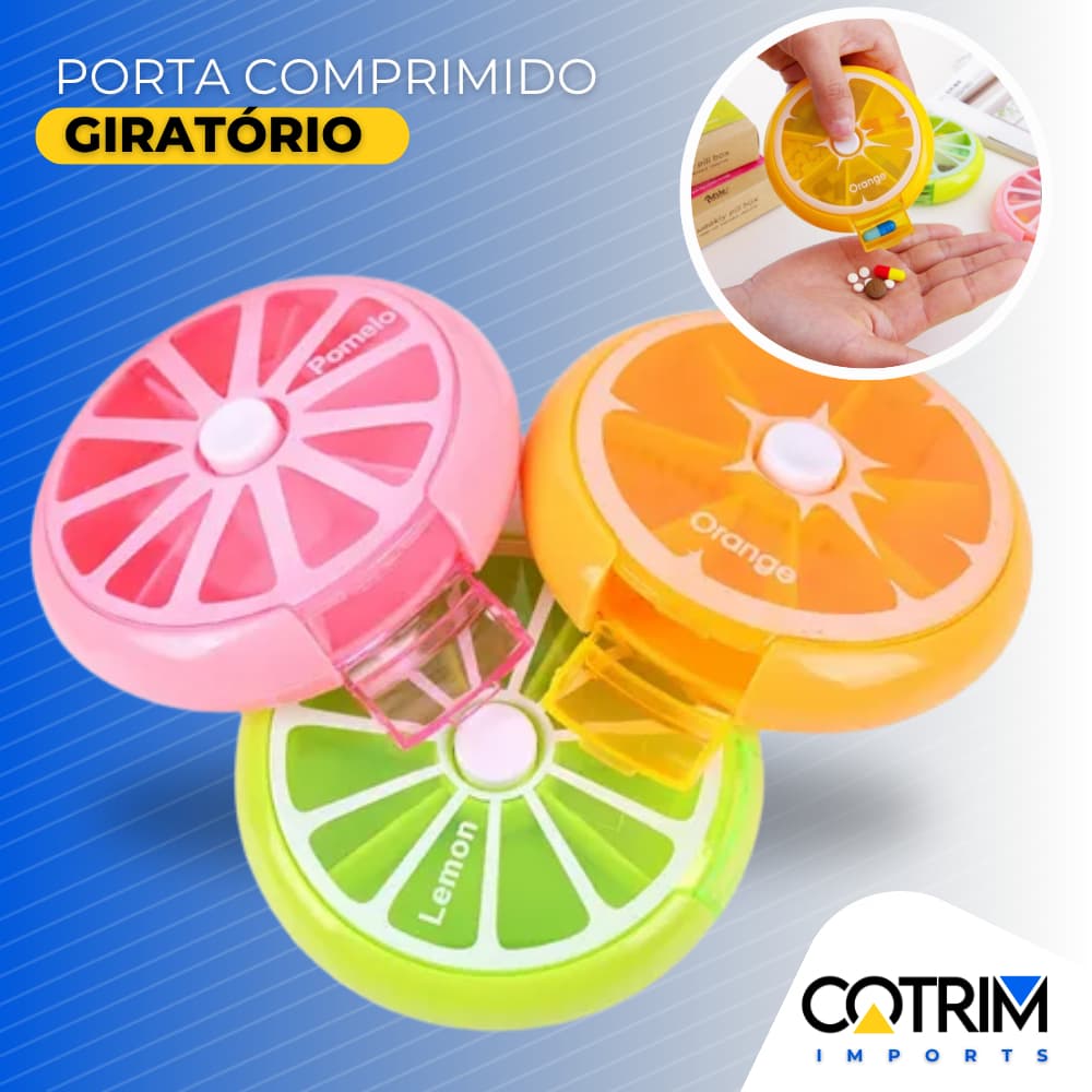 Porta Comprimidos/Organizadores Para Comprimido/Semanal/Rotação Para Viagens/Dispense