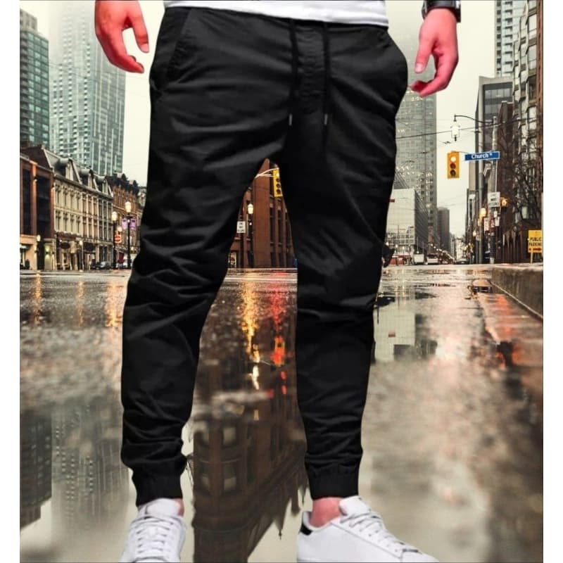 Calça Jogger Masculina Sarja Premium Estilo Urbano Casual Confortável do P ao GG.