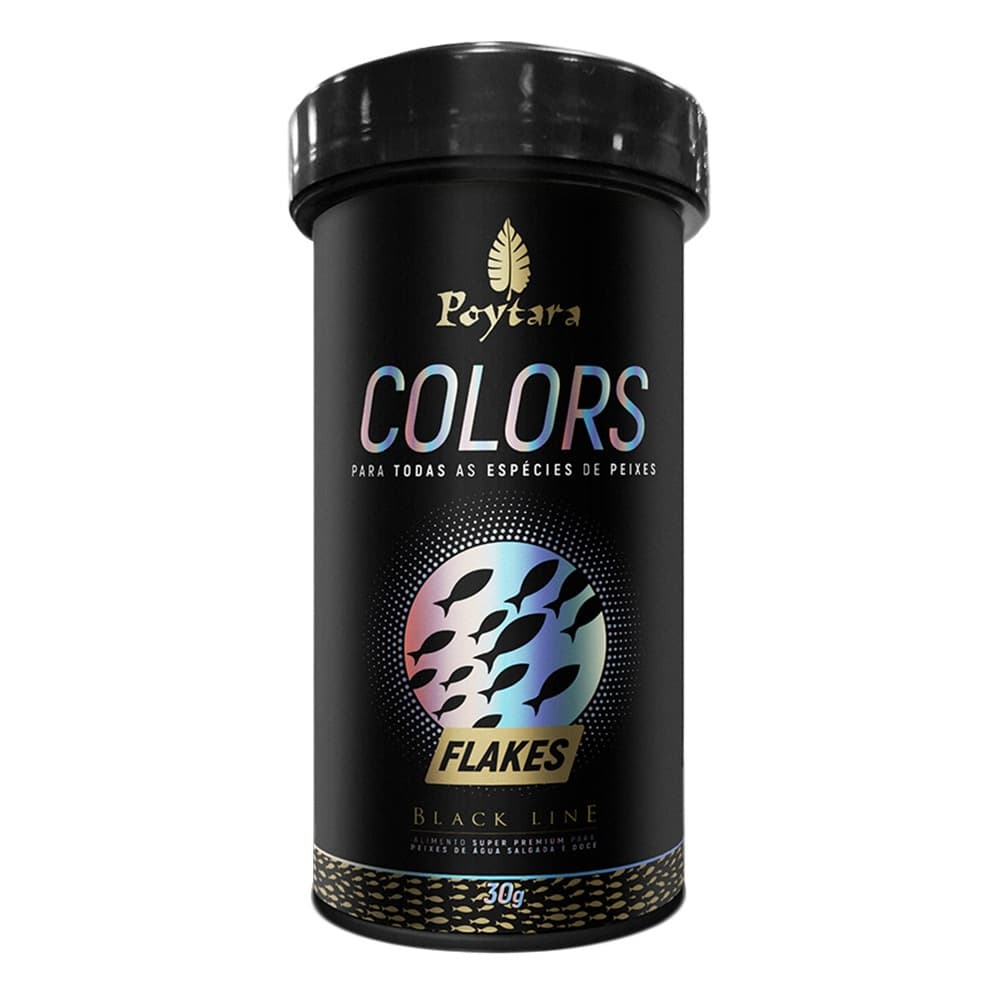Ração Poytara Colors Flakes Peixe De Agua Doce E Marinho 30g