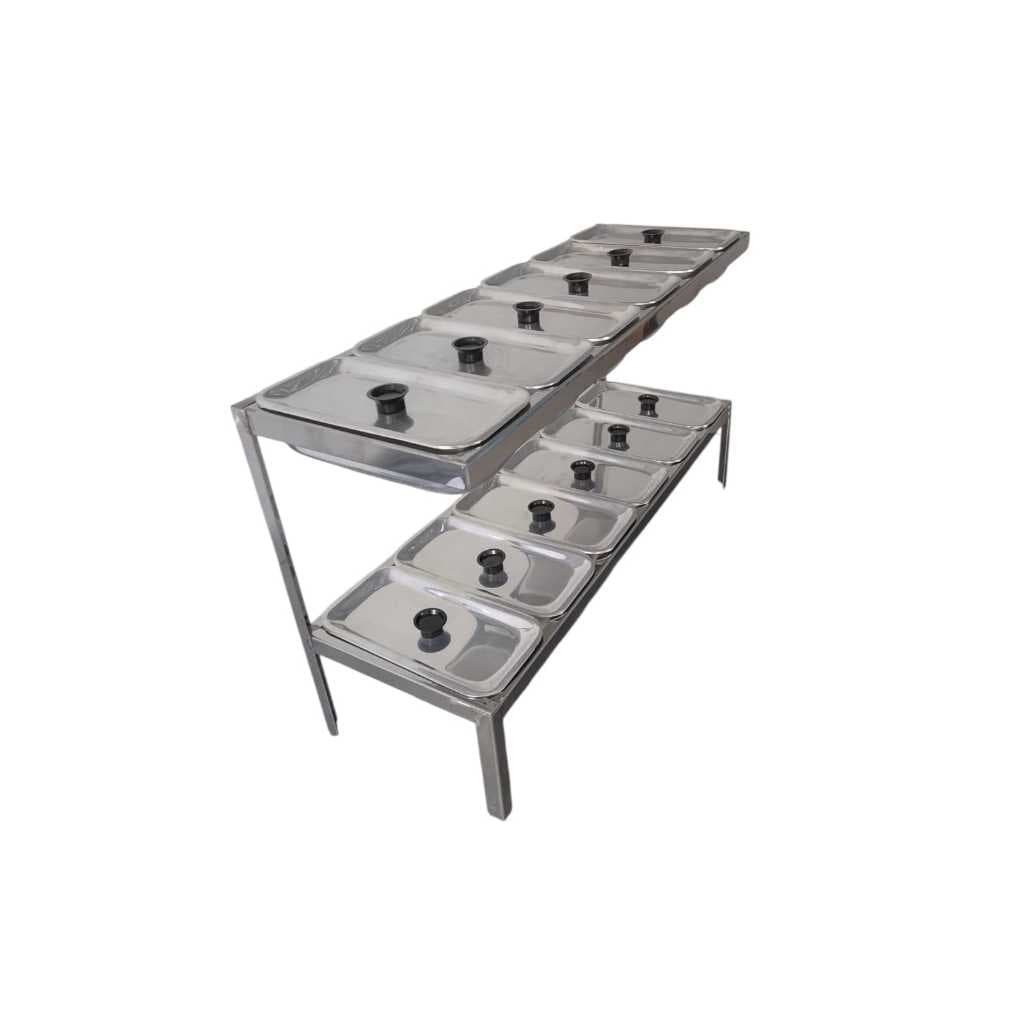 Condimentadora de Alimentos em Inox – 2 Andares com 12 Cubas de 1L (6 por andar)