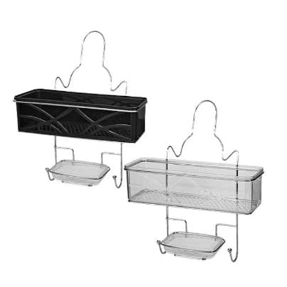 Porta-Shampoo e Saboneteira Niquelart – Para Pendurar ou Fixar 29x10x35 cm | Preto ou Cristal 566