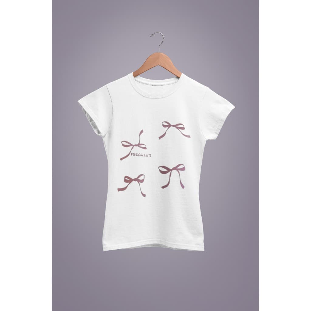 Baby Tee Feminina Estampa de Laços Rosa – Estilo Y2K / Coquette
