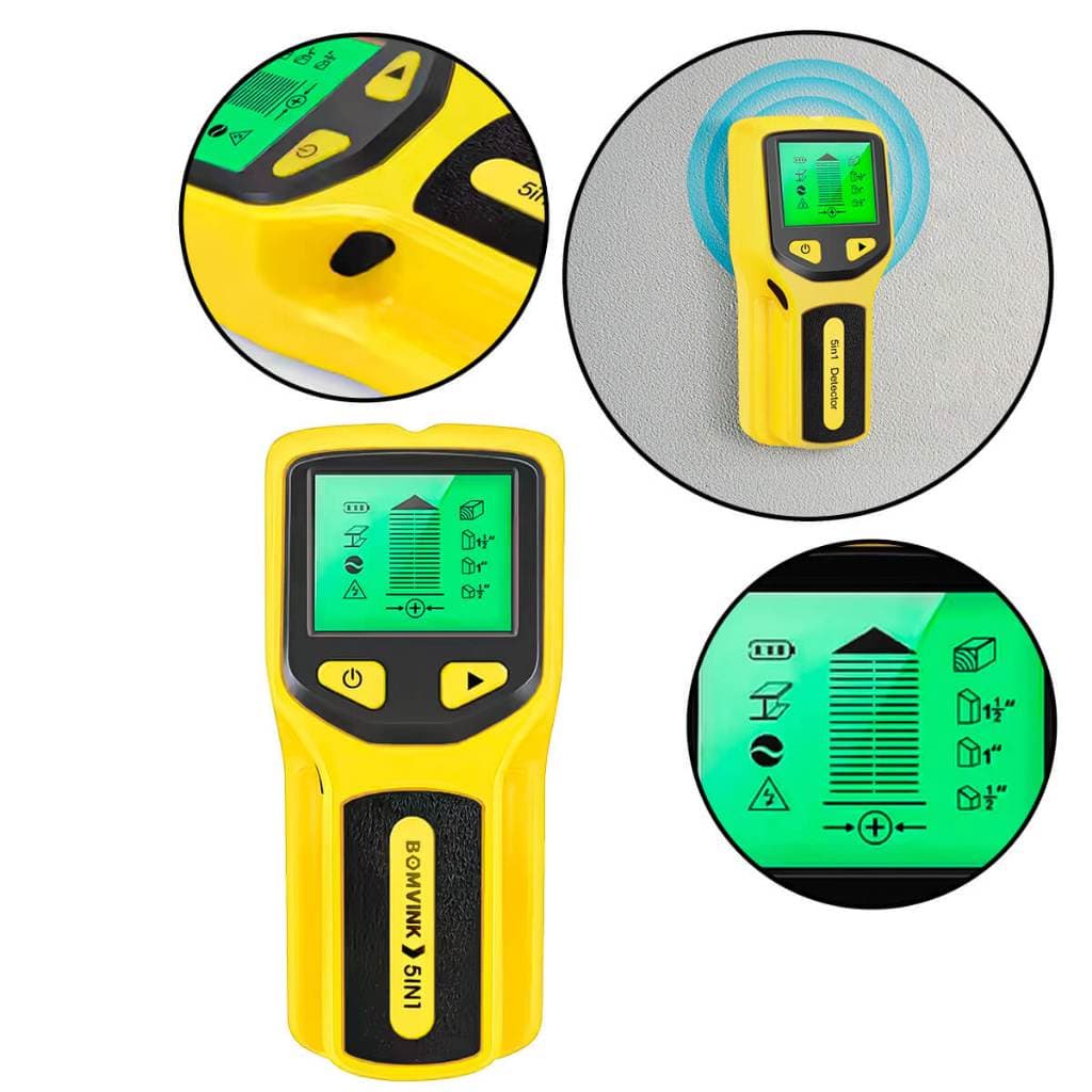 Detector de Metais 5 em 1 Digital com Sensor de Parede e Fios Elétricos