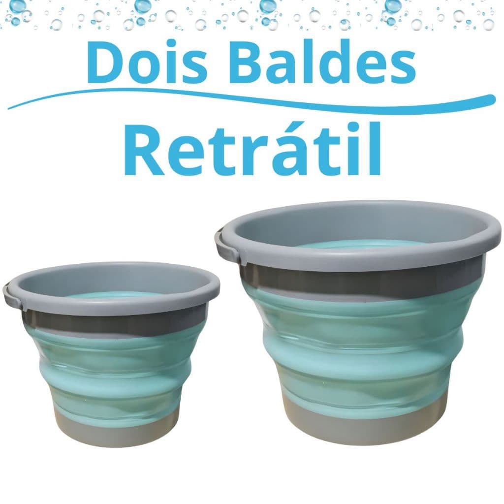 Kit Baldes Retrátil De 5 e 10 Litros Limpeza Fácil Pratico Econômica
