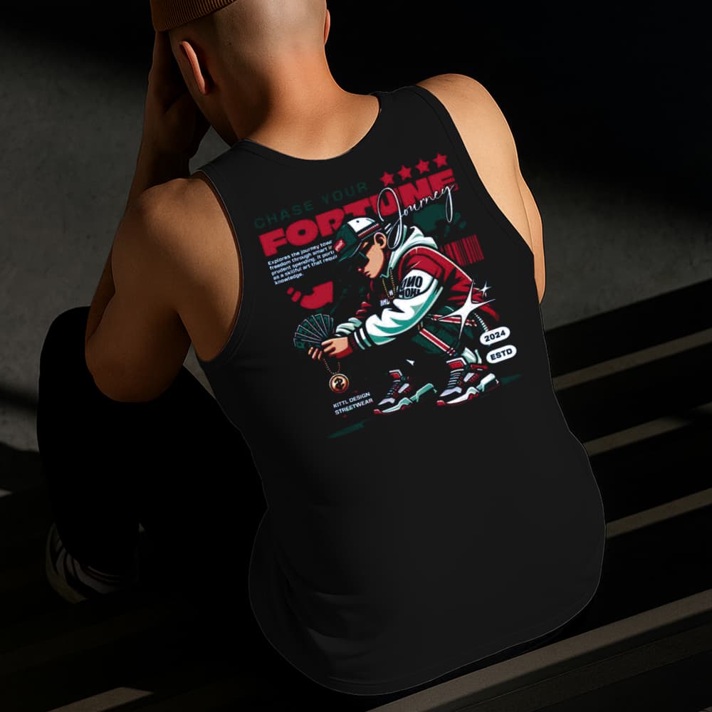 Camiseta Regata Masculina Estampada Gaara 100% Algodão Estilo Conforto Diário Do Tamanho P ao GG