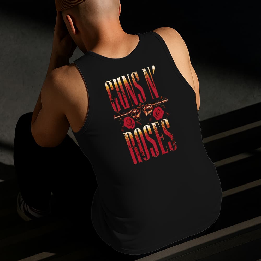 Camiseta Regata Masculina Estampada Guns N' Roses 100%Algodão Estilo Conforto Diário Do Tamanho P GG