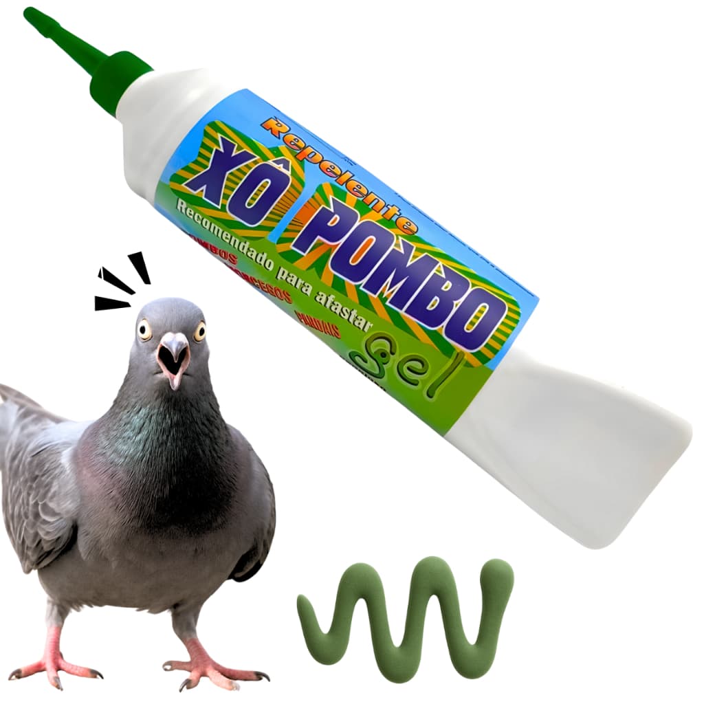 Repelente Xô Pombo Gel Espanta Pardais Morcegos Pombos 250g