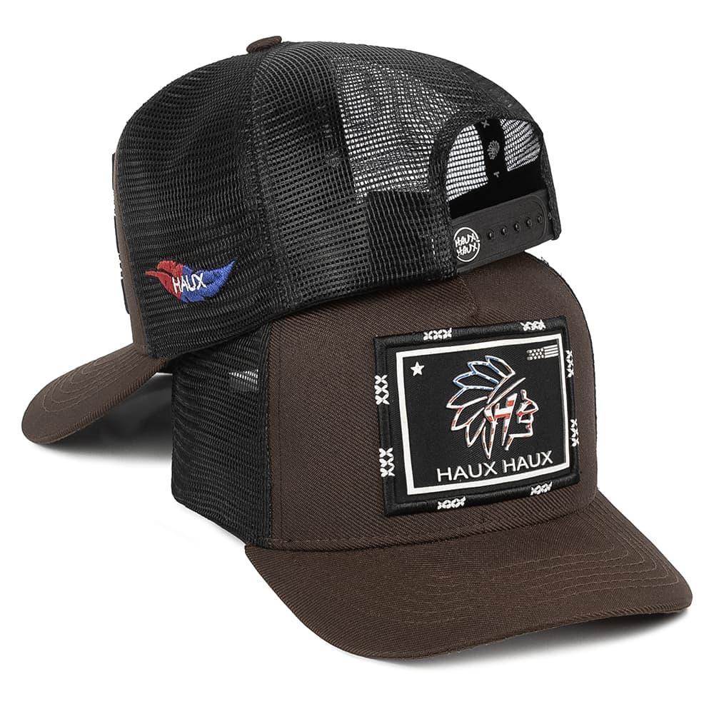 Boné Trucker Aba Curva Bordado Tela Respirável Masculino Índio Texas Americano Premium