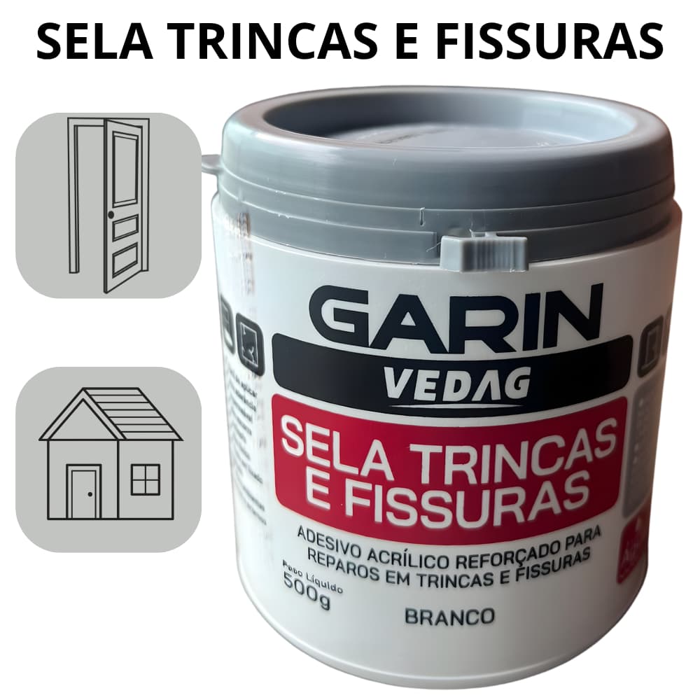 Adesivo Reforçado para Reparo em Trincas e Fissuras Branco 500g Rachaduras Parede Profissional