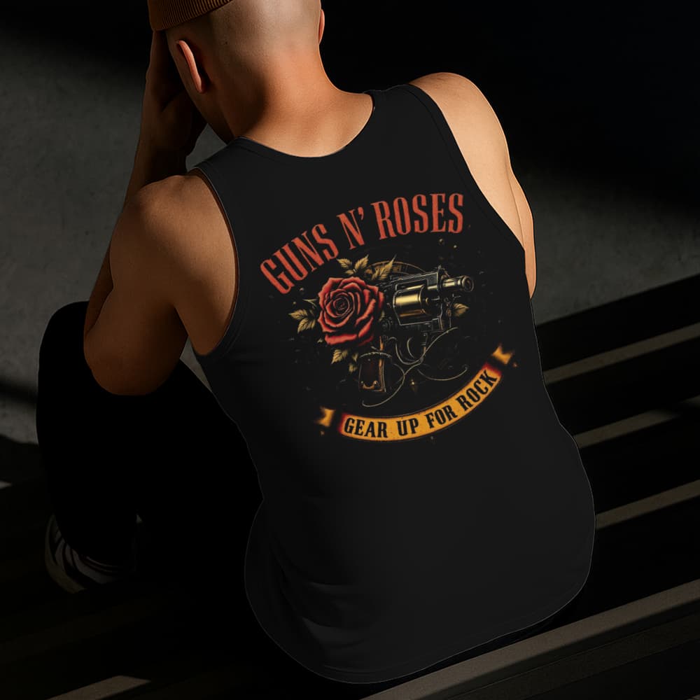 Camiseta Regata Masculina Estampada Guns N' Roses 100%Algodão Estilo Conforto Diário Do Tamanho P GG