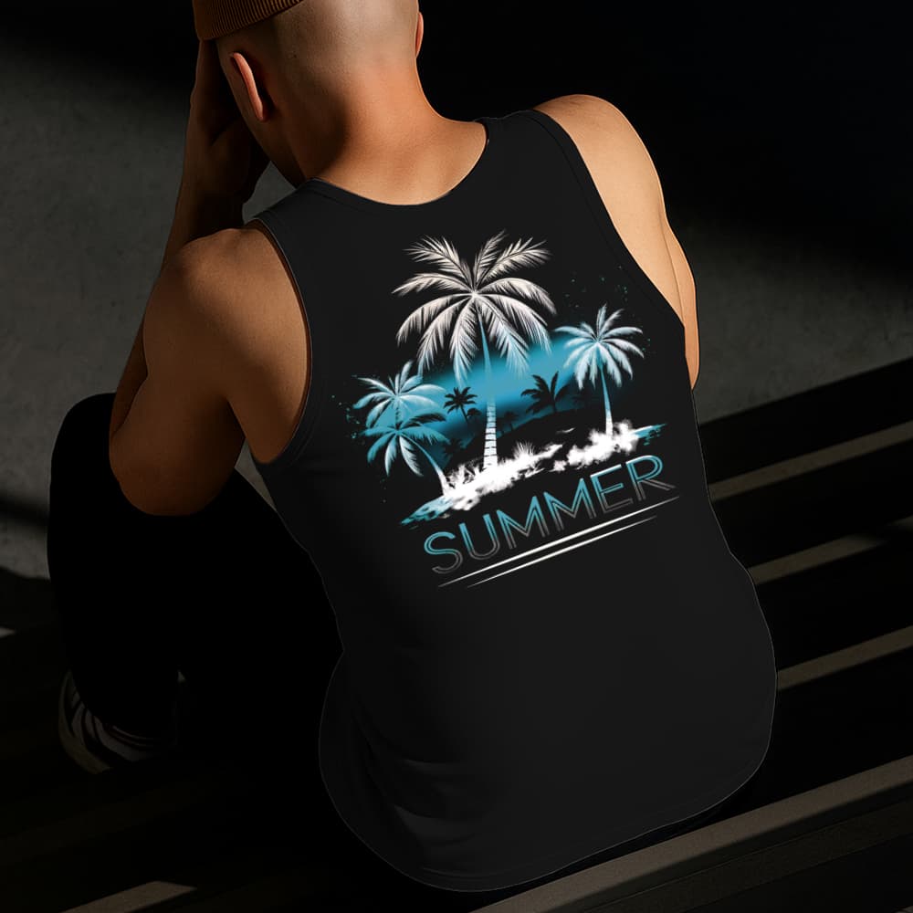 Camiseta Regata Masculina Estampada Verão 100% Algodão Estilo Conforto Diário Do Tamanho P ao GG