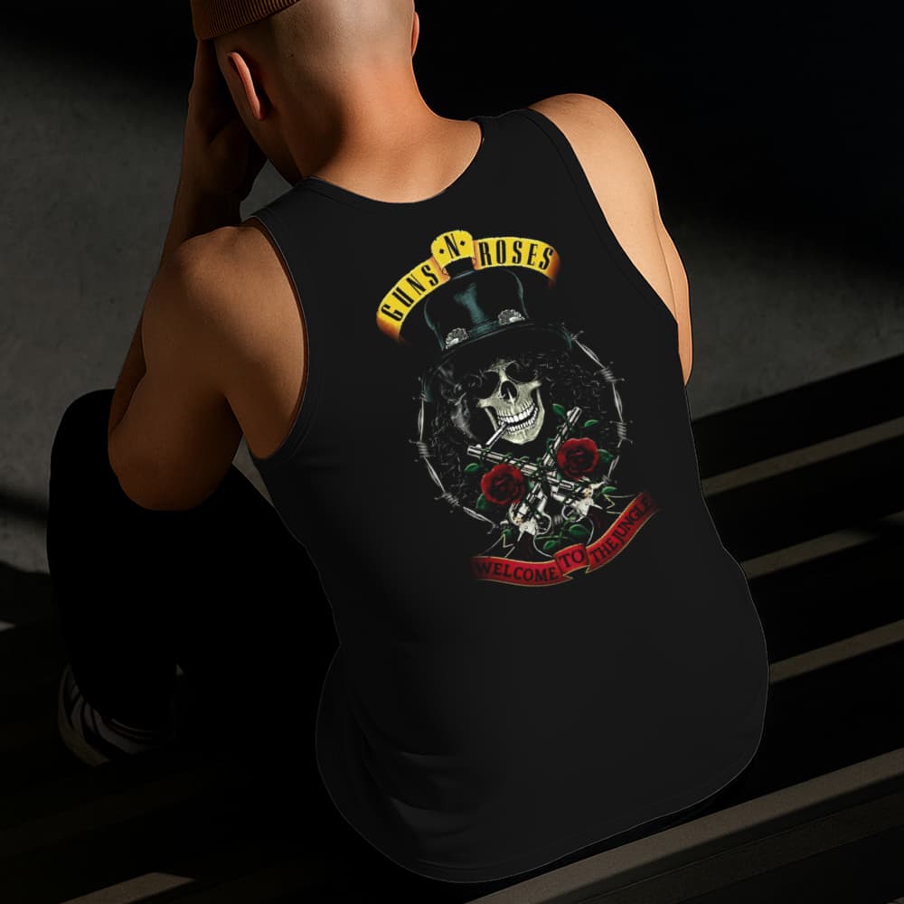 Camiseta Regata Masculina Estampada Guns N' Roses 100%Algodão Estilo Conforto Diário Do Tamanho P GG
