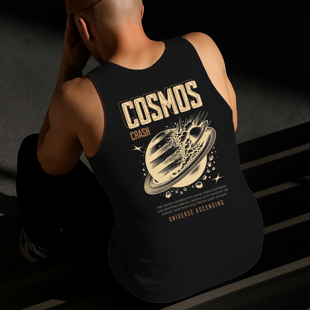 Camiseta Regata Masculina Estampada Saturno Cosmos Algodão Estilo Conforto Diário Do Tamanho P GG