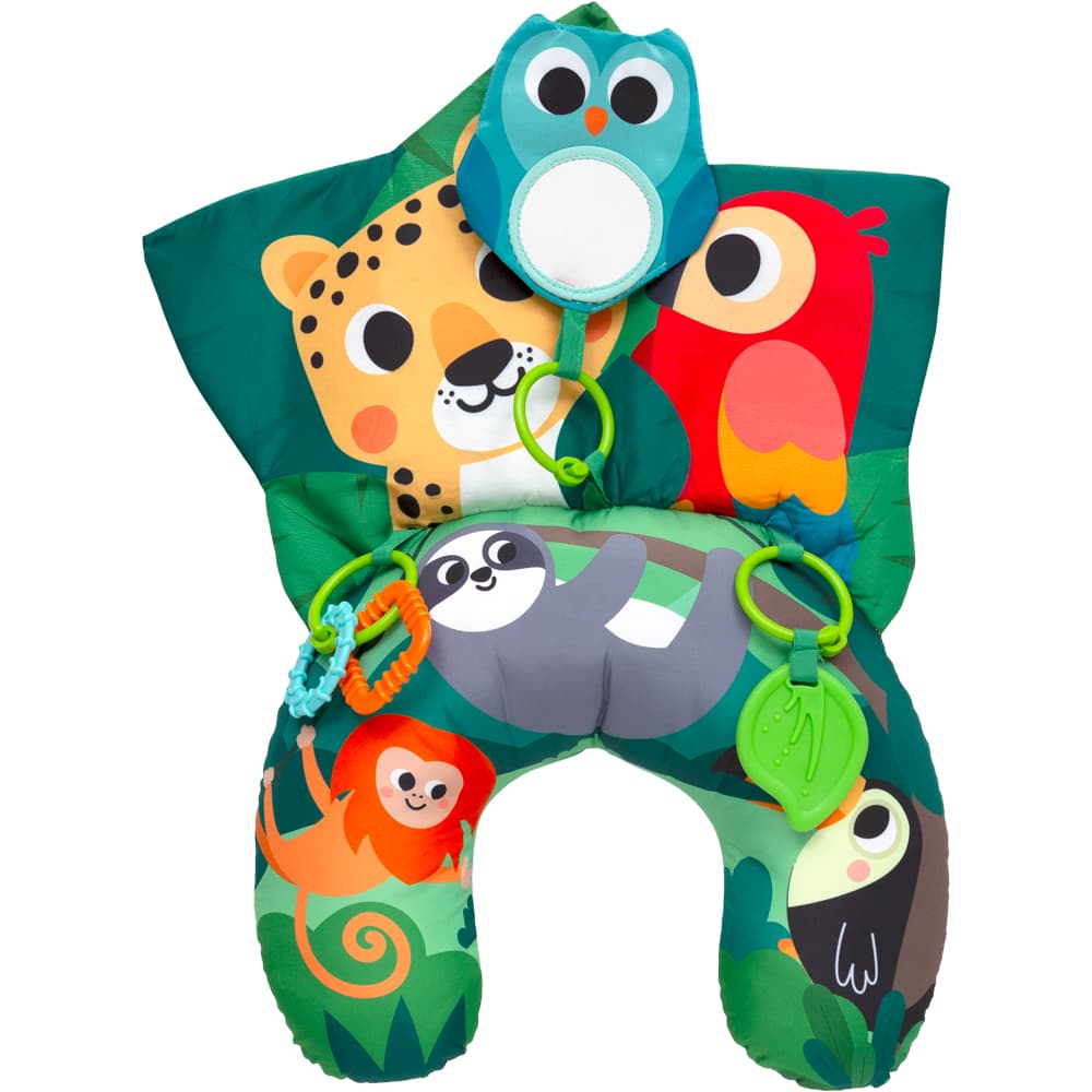 ALMOFADA DE ATIVIDADES INFANTIL PARA BEBÊ AMAZONIA BUBA TUMMY TIME COM MORDEDOR
