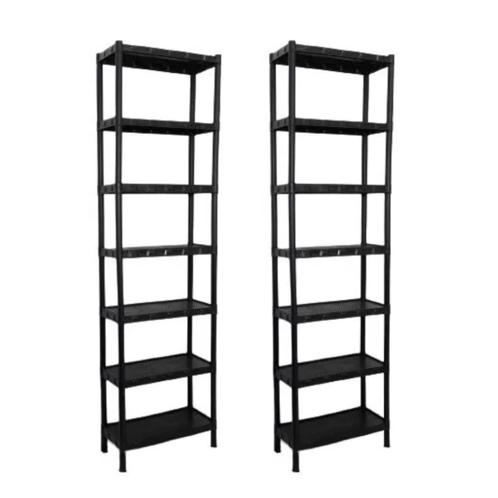 Kit com 2 Estante Prateleira Modular Multiuso Organizadora Plástico com 7 Prateleiras - COM PEZINHOS