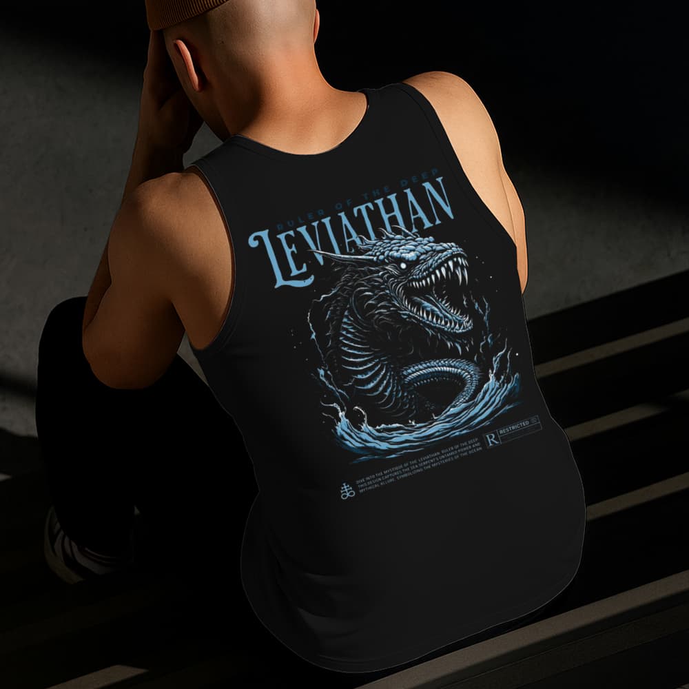 Camiseta Regata Masculina Estampada Leviathan 100% Algodão Estilo Conforto Diário Do Tamanho P ao GG