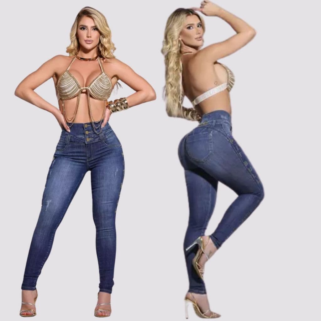 Calça Cintura Perfeita Modeladora com Detalhes Laterais Pit Bull Jeans original bojo removivel.