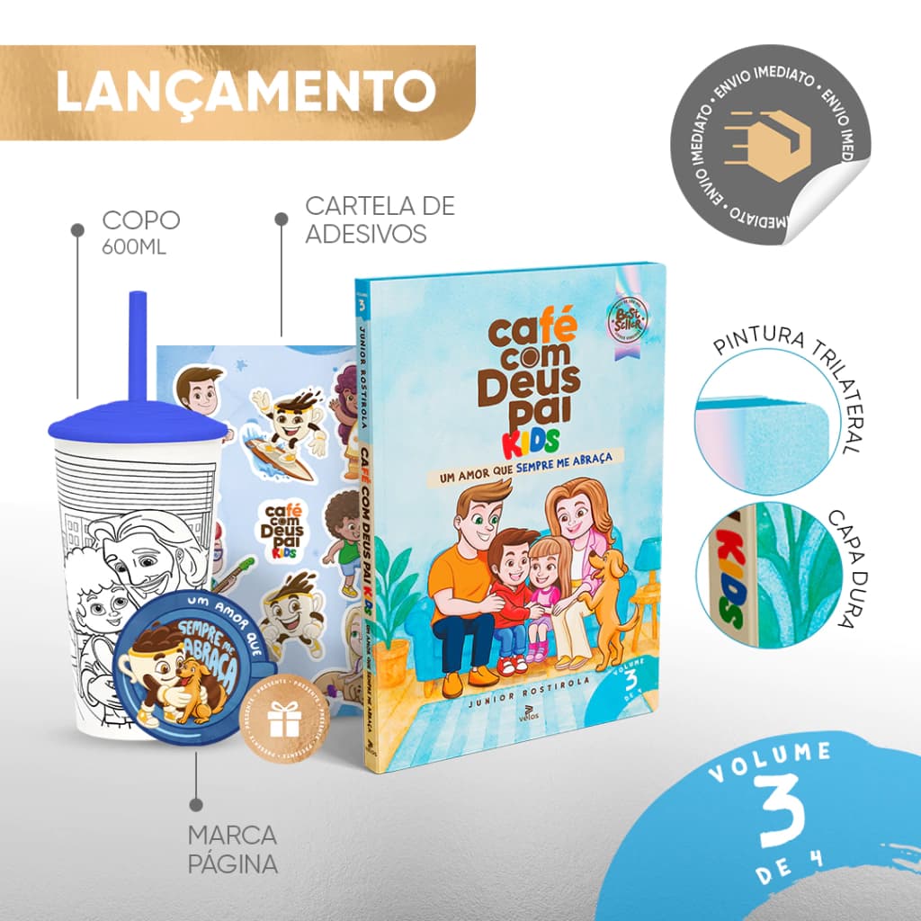CAFÉ COM DEUS PAI KIDS 2026 | VOLUME 3 | UM AMOR QUE SEMPRE ME ABRAÇA ( + COPO INFANTIL ESPECIAL )
