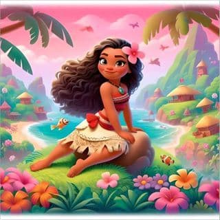 PROMOÇÃO!! Painel de Festa Infantil Antirreflexo Decoração Princesa Moana Tamanhos P e M 120x120 leia a descrição