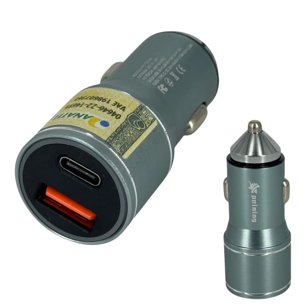 Carregador Veicular Peining Pei-cc018 | Pd + Qc3.0 | 45w Prateado