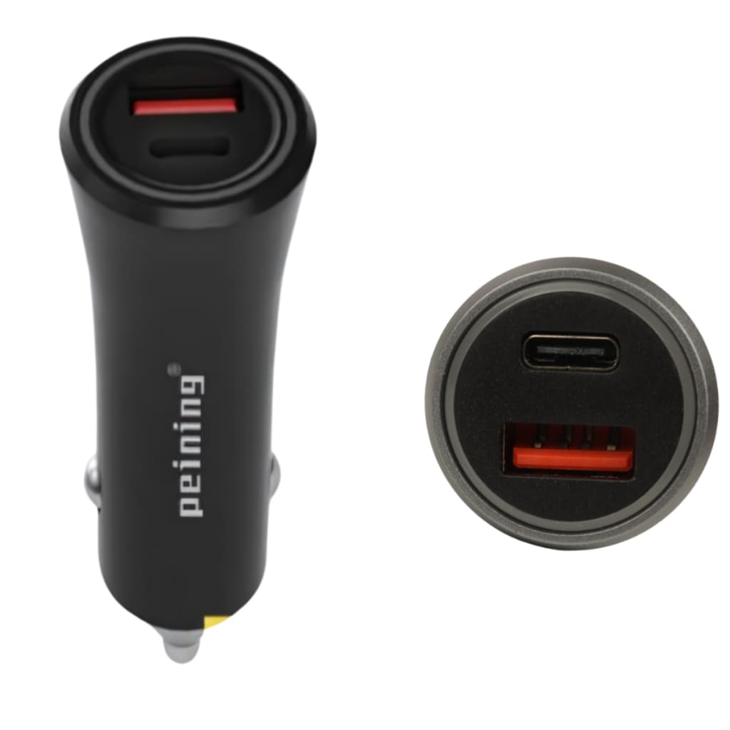 Carregador Celular Veicular Peining 38w Turbo Usb + Usb-c
