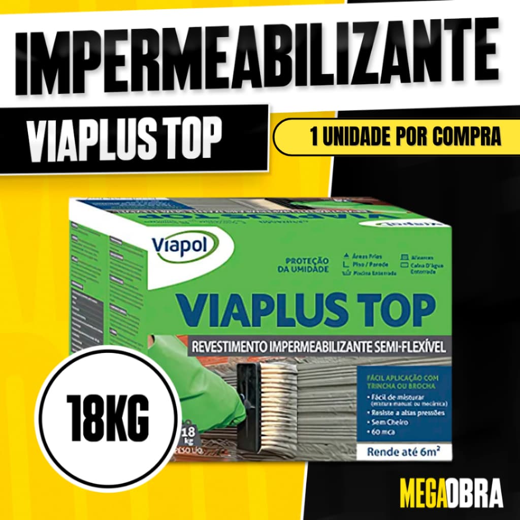 Impermeabilizante Viaplus Top Caixa 18L Muros Piscina Banheiro Laje Sika Top 107 Viapol