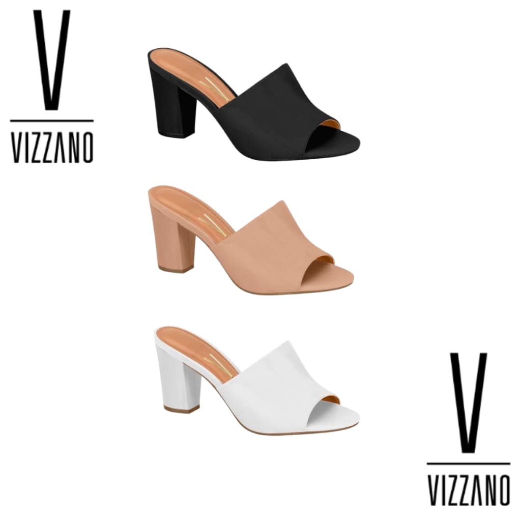 Tamanco Vizzano Original Feminino Peep Toe Salto Grosso Médio 7cm Napa ( FORMA PEQUENA) FRETE GRATÍS