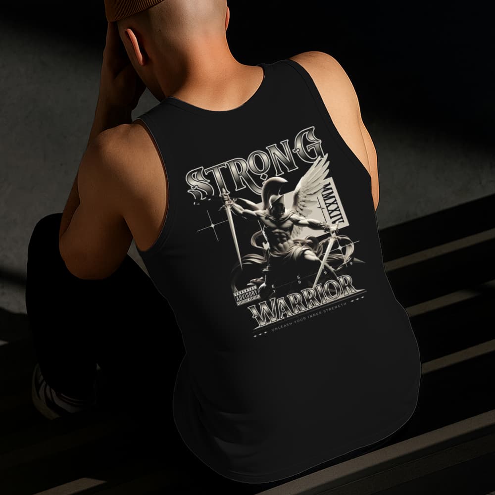 Camiseta Regata Masculina Estampada Espartano Forte 100% Algodão Estilo Conforto Diário Tamanho P GG
