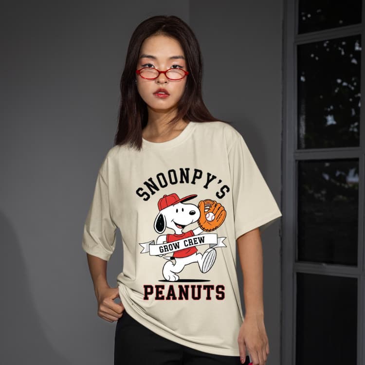 Blusa Feminina Camiseta Feminina Camiseta Snoopy Blusa Oversized Snoopy Blusa 100% Algodão