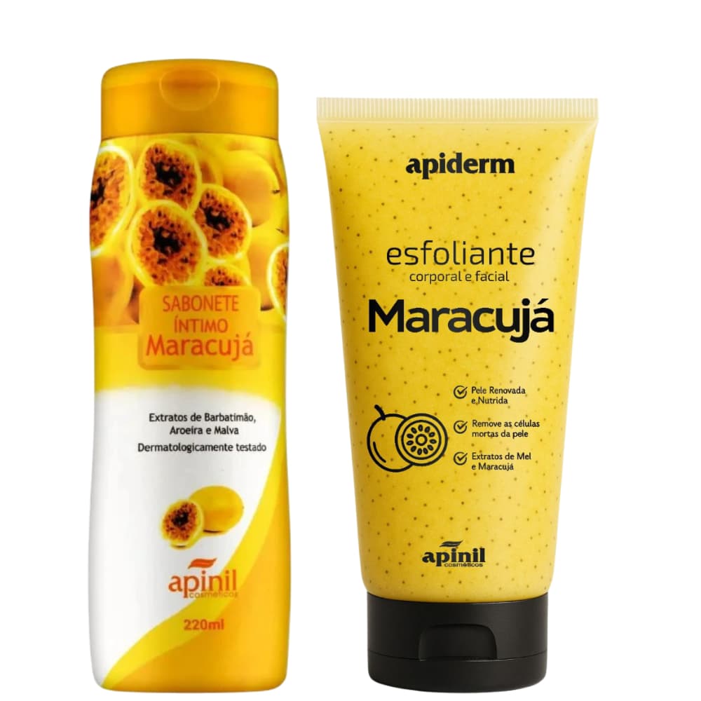 Kit Sabonete íntimo e Esfoliante corporal e facial Maracujá - Apinil