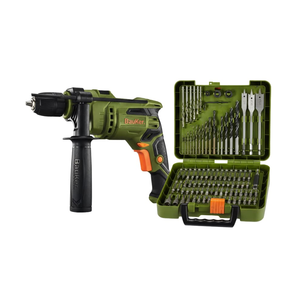 Furadeira Parafusadeira De Impacto 3/8 650w 3000RPM Com Acessórios Brocas e Bits 102 pcs 10mm
