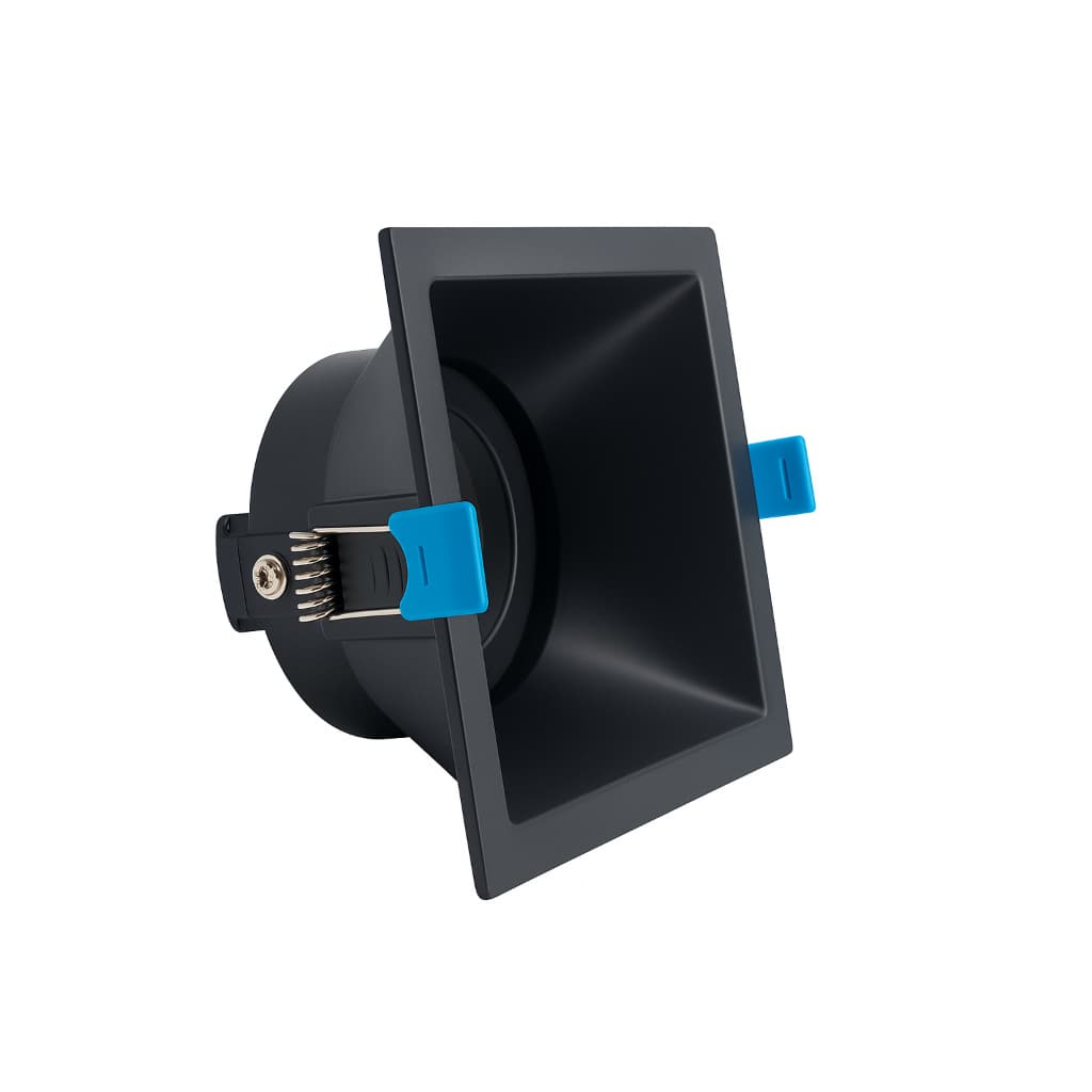 Spot Embutir AR70 Preto Direcionável Stella Square Teto Gesso Iluminação Moderna Interno Sth8930pto