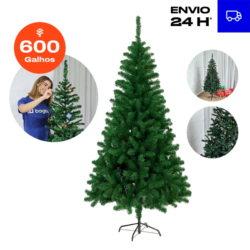 Árvore de Natal Premium, 4 Tamanhos, 1,20/1,50/1,80/2,10m, Pinheiro Verde Galhos Cheios Realistas