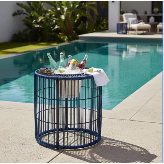 Mesinha Balde De Gelo Para Bebidas Área Interna Externa Praia Jardim Piscina Varanda Luxo