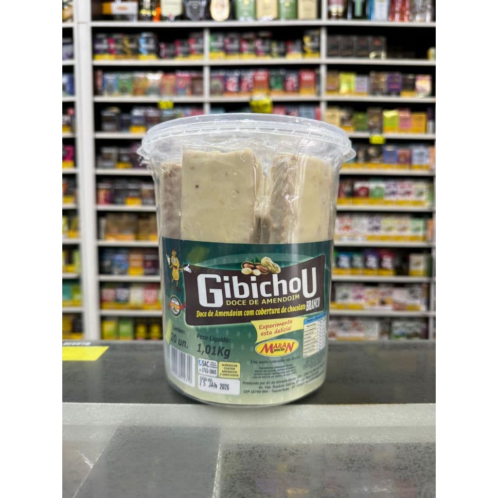 Doce De Amendoim Paçoca Gibi Gibichou Com Cobertura De Chocolate Branco Ou Preto 20uni 1k