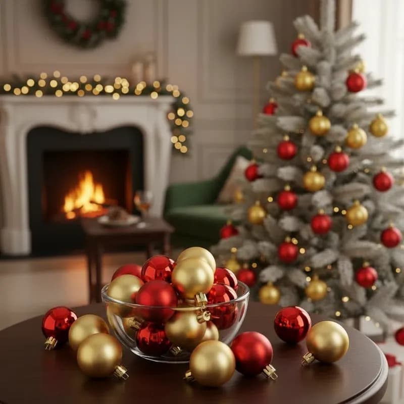 Kit 80 Bolas Enfeite Decoração Árvore Natal 7cm Premium Luxo