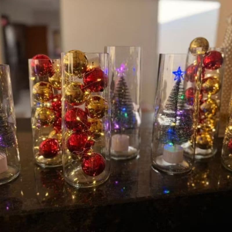 kit 3 Vasos Decorativos Transparente para Festa Aniversário Decoração de Casa