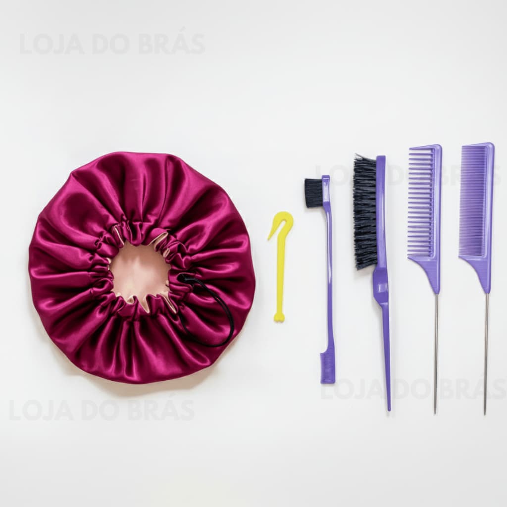 Kit 6 peças Pentes Escova Para Baby Hair Escova Para Aplicação de Lace Separador Mechas navalha para elastico e touca