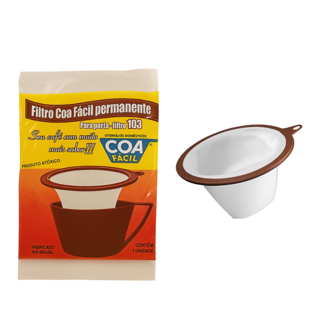 Kit com 2 Coadores de Café - Filtro Permanente - Coa Fácil - Tamanhos 102 e 103