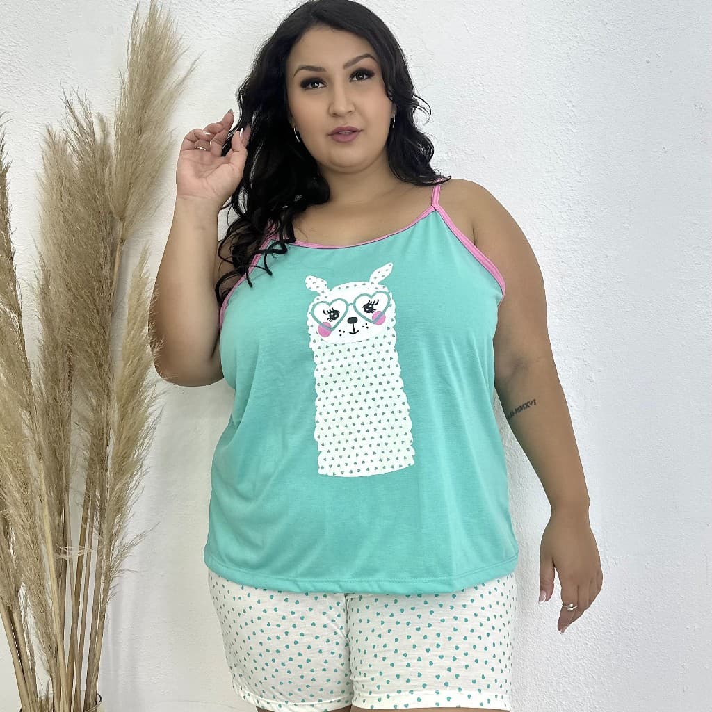 Baby Doll /pijama PLUS de verão em malha tamanho Plus size G1/G2/G3/G4