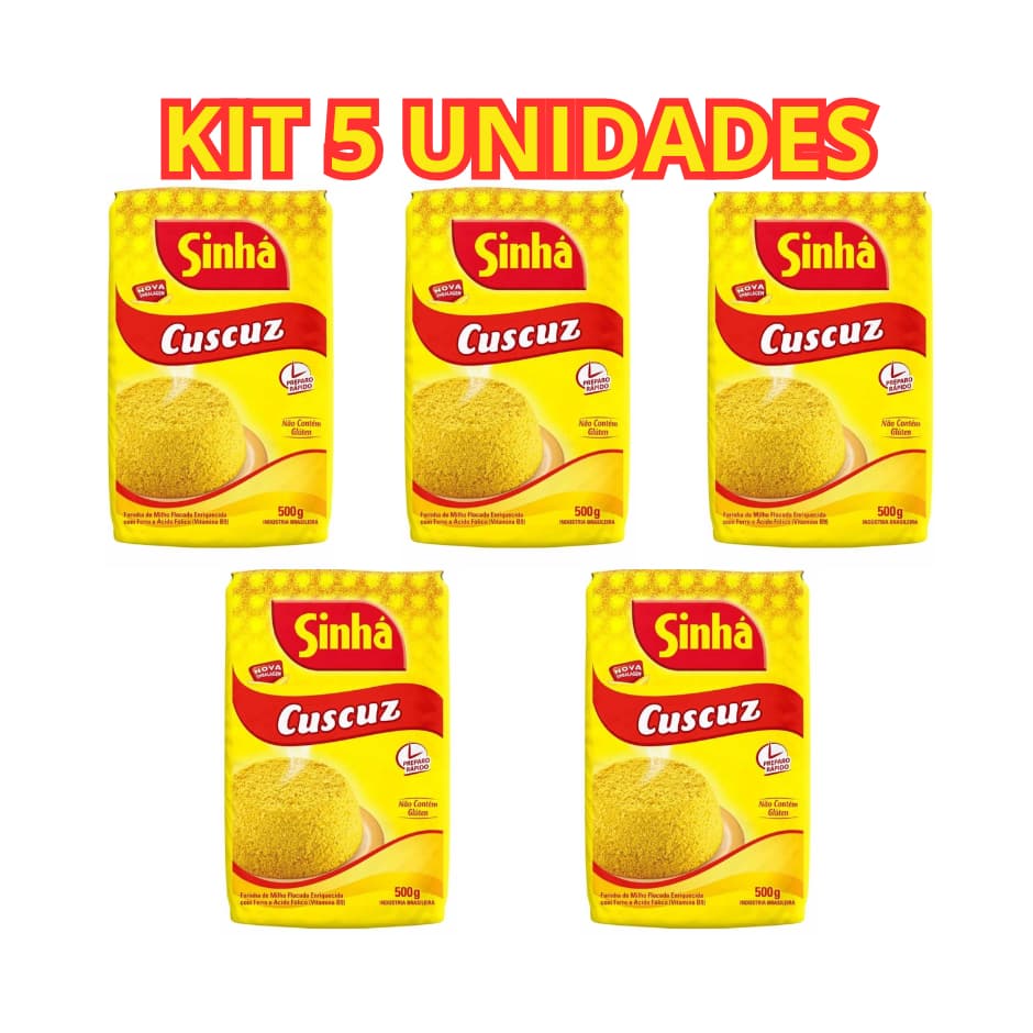 Kit 5 Farinha De Milho Flocada Cuscuz Sinhá 500g Cd