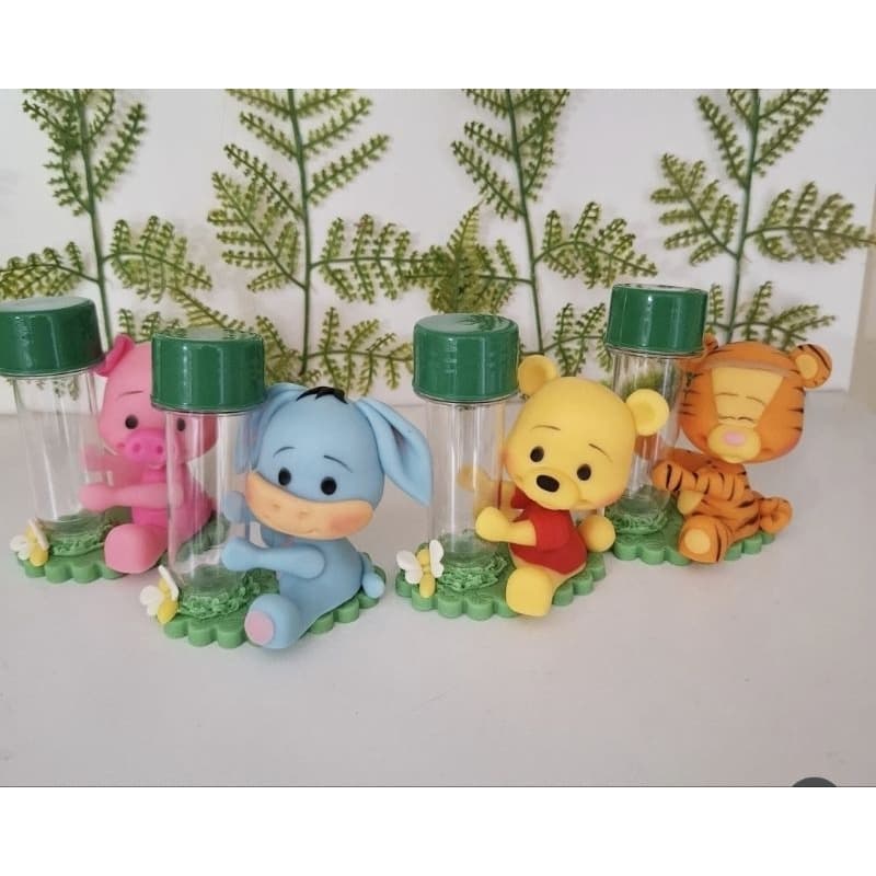 5/10/15 Tubetes Turma do Pooh Lembrancinha Aniversário em Biscuit