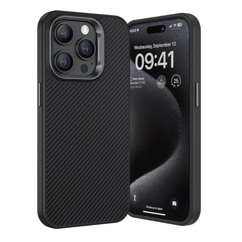 Capa para iPhone Premium Ultrafina Fibra de Carbono Resistente com Textura - 13pro/13promax/14pro