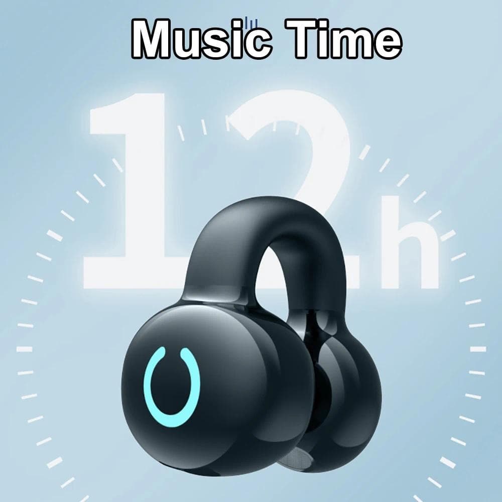 Fone De Ouvido Bluetooth De Condução Óssea Com Clipe-Controle De Toque Sem Fio Para Música Esportiva Fone Unilateral