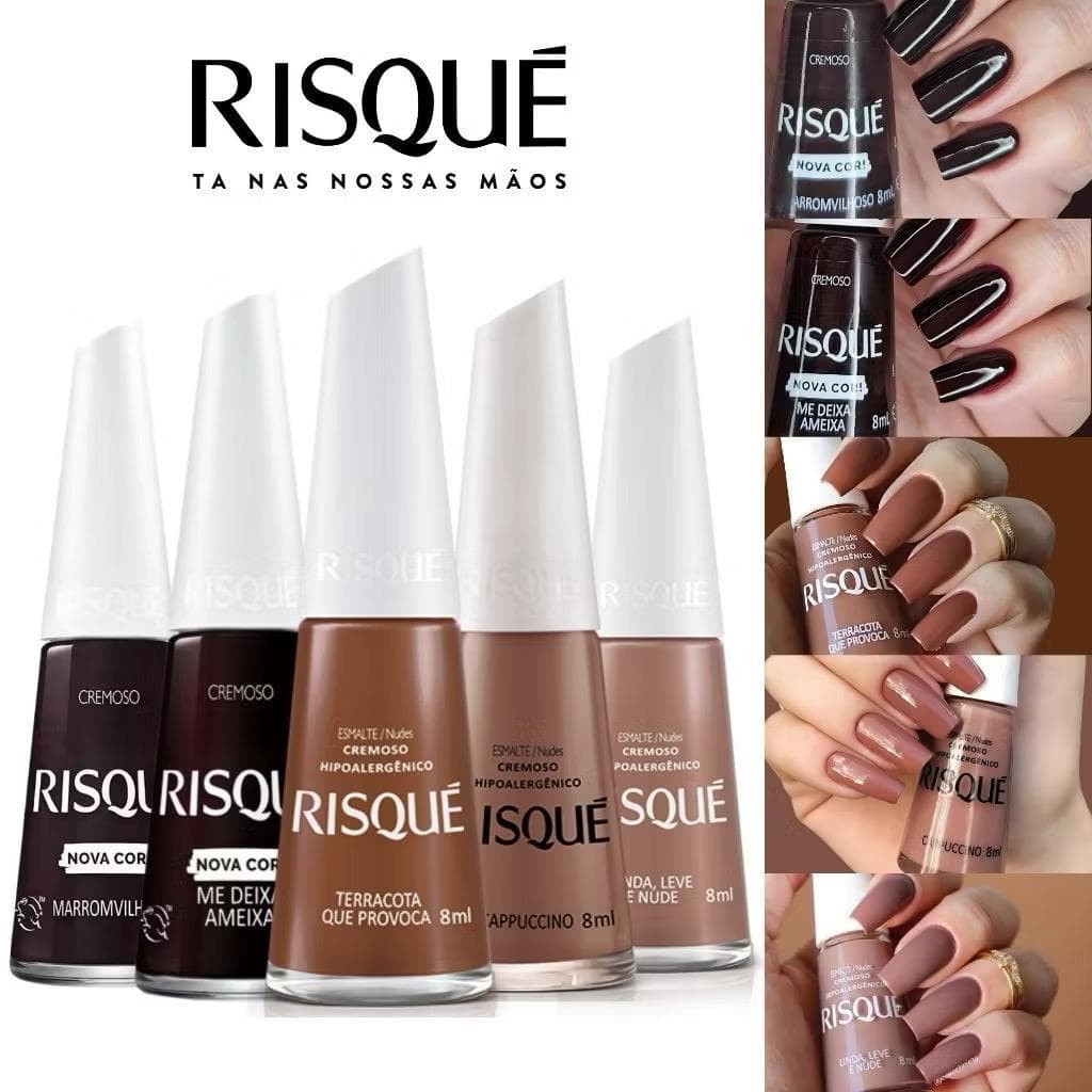 Kit Marrom Sucesso Risqué (Marromvilhoso,Terracota que Provoca, Me Deixa Ameixa, Cappuccino e Linda Leve e Nude)