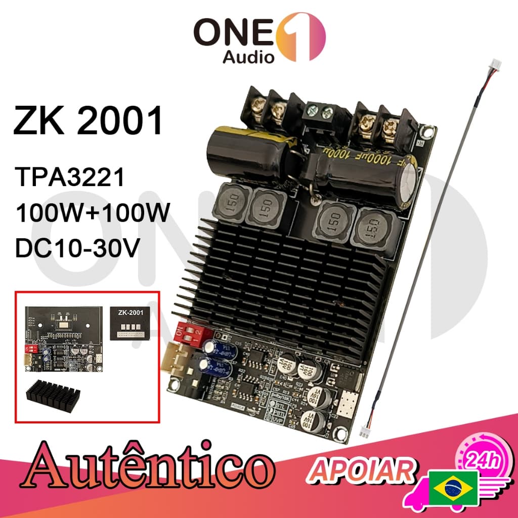 OneAudio  ZK 2001 Mini amplificador  100W*2  TPA3221 DC 18-30v amplificador de subwoofer 2001 amplificador modificad