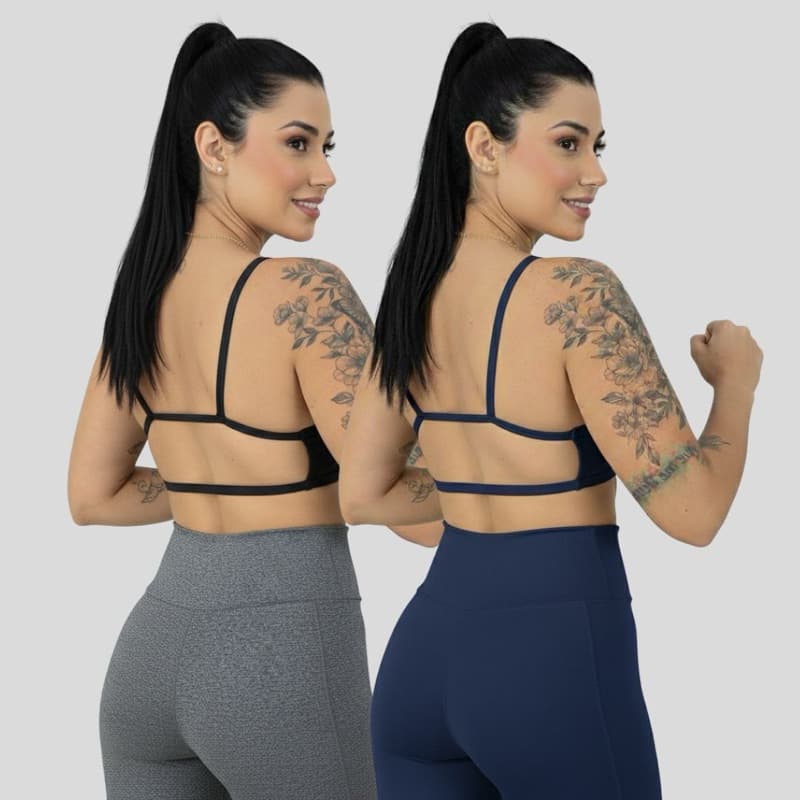 Kit 2 top Costa nua sem bojo confortável academia básico feminino esportes moda gringa