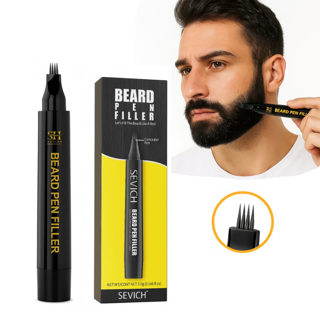 Caneta Preenche Barba Sobrancelha Bigode - Preenche Falhas Maquiagem de Barba